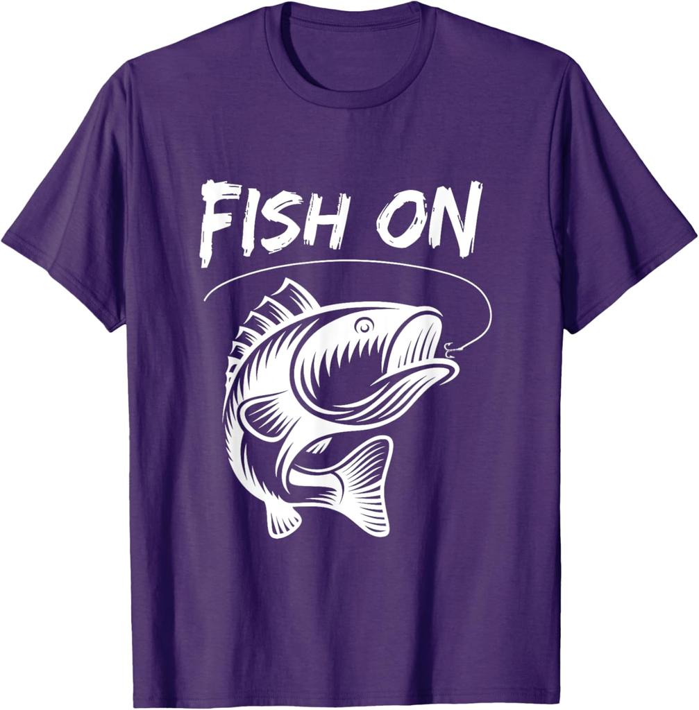 T-shirt Graphique Pêcheur Bass Pêche Poissons Homme Décontracté Manches Courtes
