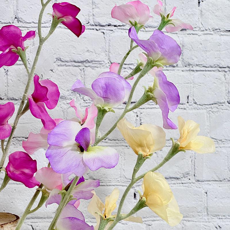 Sweet Artificial Flower Pea Wedding Hotel Restaurant Room Wall Decoration