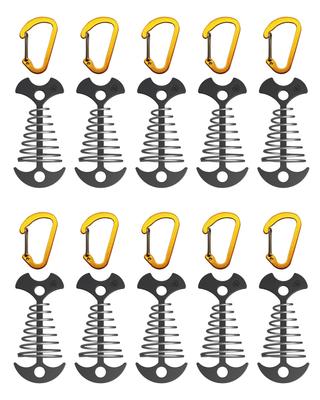NACETURE Wood Deck Peg Flexible Hardware Compatible with Camping Camping Tent Peg Anchor Carabiner Spring Set Aluminum Flexible Hardware Set of 10 (10