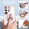 For Samsung Galaxy S23 Ultra Magnetic Case PC+TPU Clear Phone Cover with Ring Kickstand