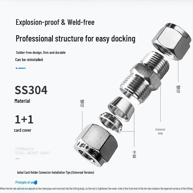 Jinghong 304 Stainless Steel Ferrule Fitting