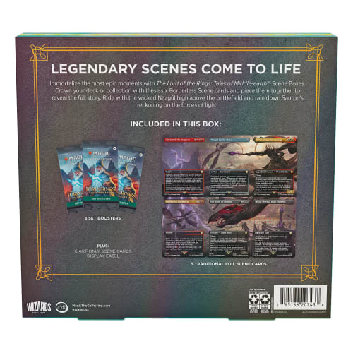 Magic: The Gathering Lord of the Rings: Tales of Middle-earth Scene Box - Flight of the Witch King (6 Scene Cards, 6 Art Cards, 3 Booster Sets + Displ