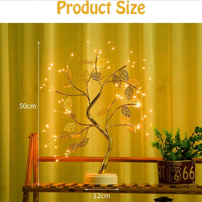 

Usb Powred Copper Wire Gold Leaf Lamp Desk Night Lamp Eye Protection for Night Bedroom Living Room Kid Room Decor Lighting