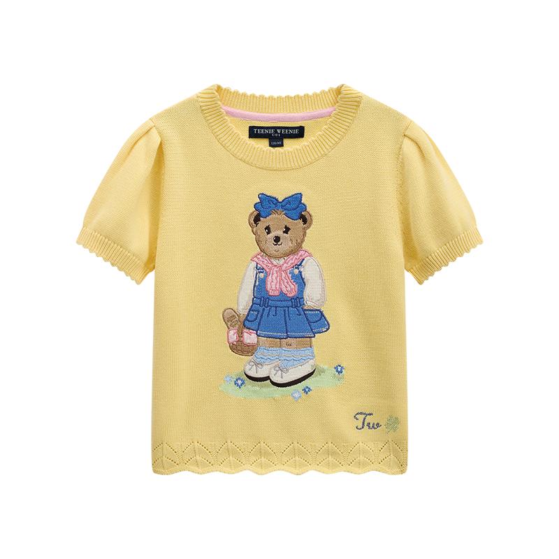 Teenie Weenie Kids' Girls' Playful Puff Sleeve Short Sleeve Sweater