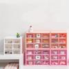1pc-New Transparent Girl Pink Table Top Leather Band Hair Ornament Small Items Large Capacity Compartment Drawer Storage Box
