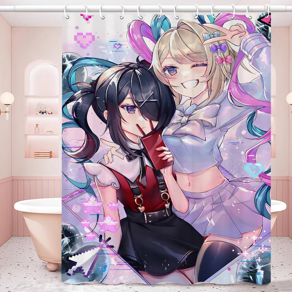 

Needy-Girl Overdose Занавеска для душа Занавеска для ванны Принт Полиэстеровая ткань Водонепроницаемые Занавески для ванной с крючками Экран для ванны 90x180 cm