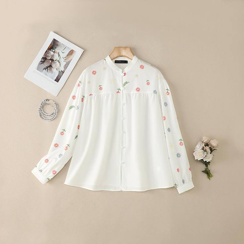 ZANZEA Women Round Neck Floral Print Long Sleeve Casual Blouse