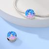 S925 Silver Iris Flower Starry Sky Sunflower Pendant Clasp Bead Bracelet DIY Jewelry Accessories