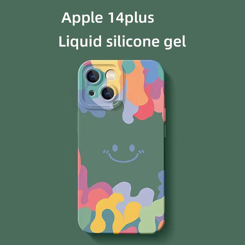Kolorowa uśmiechnięta twarz odpowiednia dla Apple 15/14/13 minimalistyczne etui na iPhone 12pro odporne na upadki 7/8P