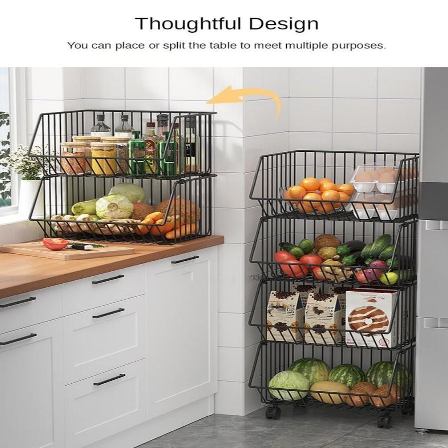 Buy Household Multifunctional Movable Storage Rack Rolling Utility Cart ...