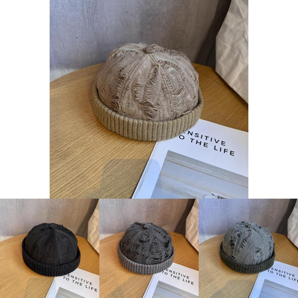 Japanese Retro Cap With Distressed Details And Wind Resistance For Fall And Spring Fashion