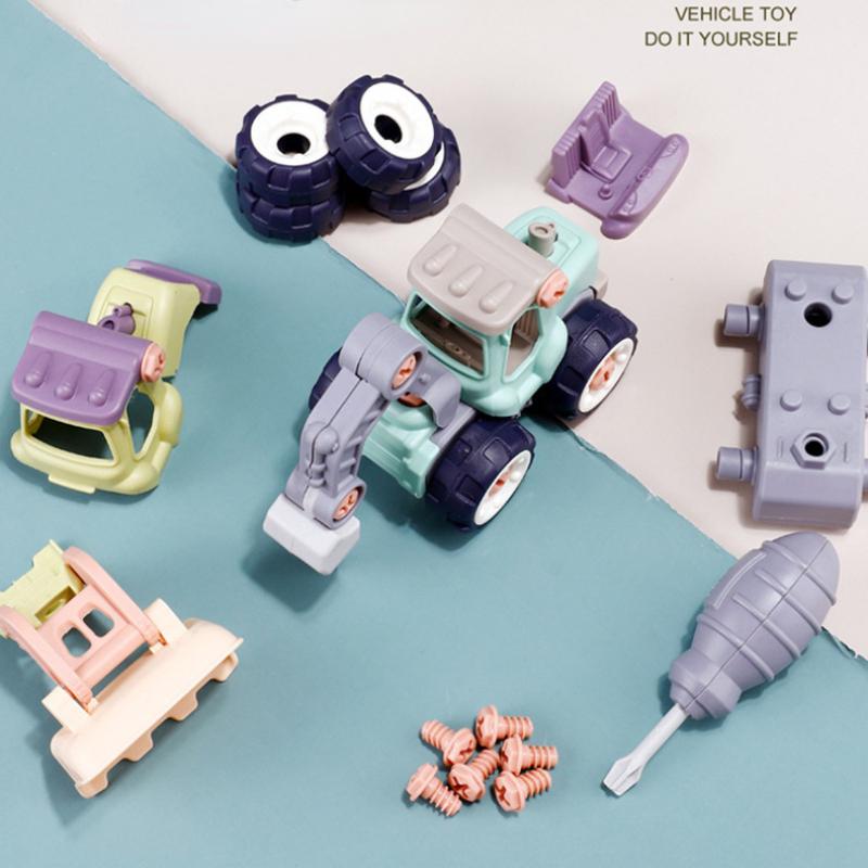 Creative Plastic DIY Truck Toy Miniature Truck Loading Unloading Assembly Engineering Car Set Kids Educational Toy for Boy Gifts