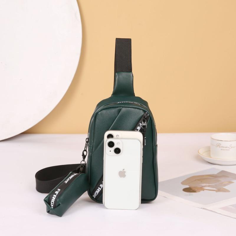 Fashion breast bag, shoulder messenger bag, sports bag with pendant, change bag, letter bag, simple bag, child and mother bag.