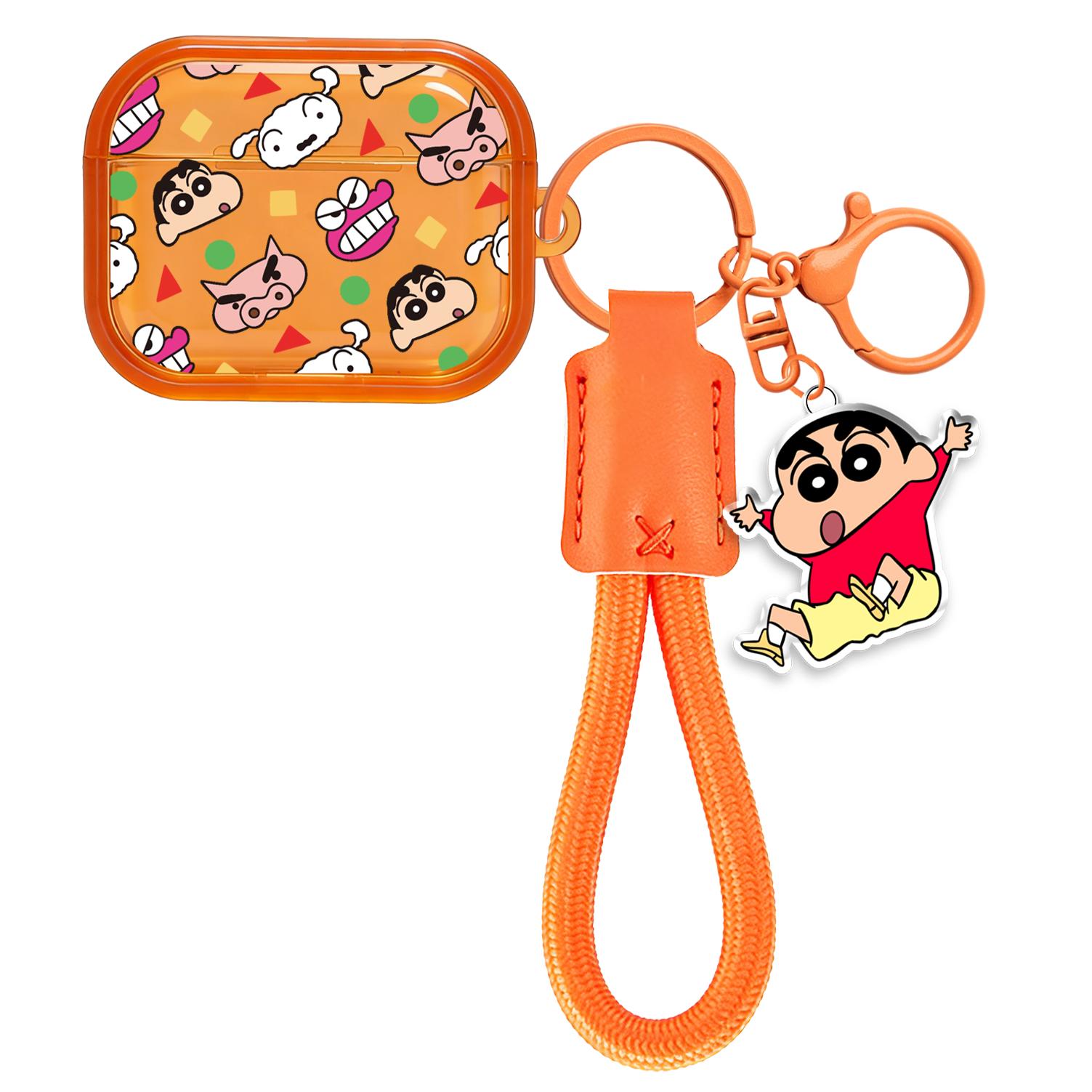 

For Airpods 1 2 3 4 Pro Pro 2 Pro 3 Crayon Shin-chan Orange Photo Frame TPU Earphone Case Accessories Cover Airpods Pro 3