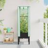 Vidaxl Raised Planter with Greenhouse, Rattan Look, 40X40X140 Cm