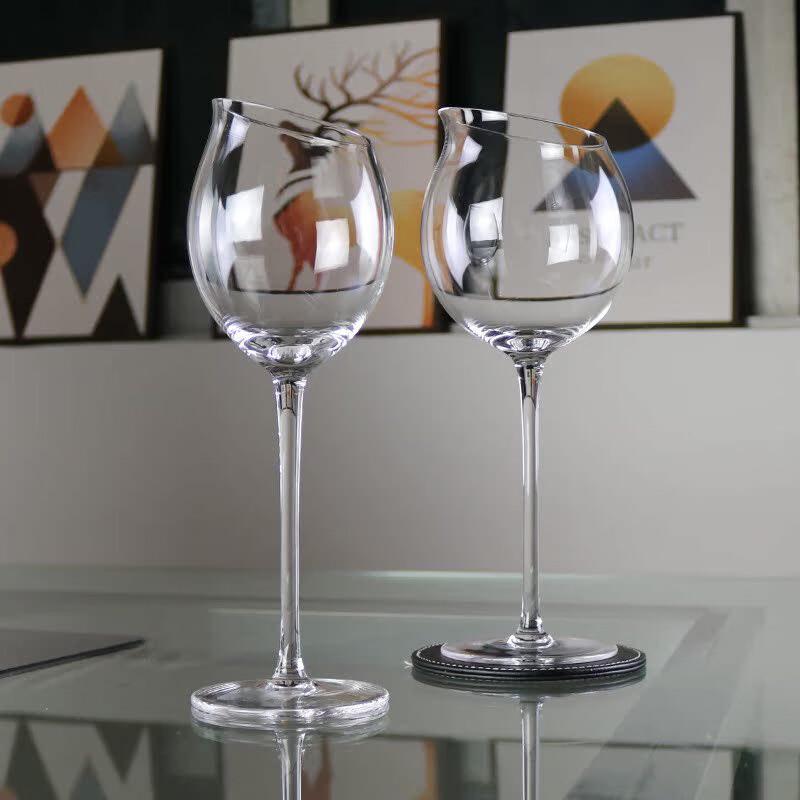 Nordic Slanted Tulip Red Wine Glasses (Set of 2)