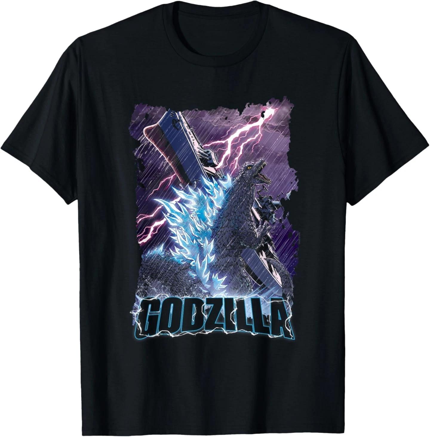 

Godzilla Attack Ship Storm Purple Lightning T-Shirt S