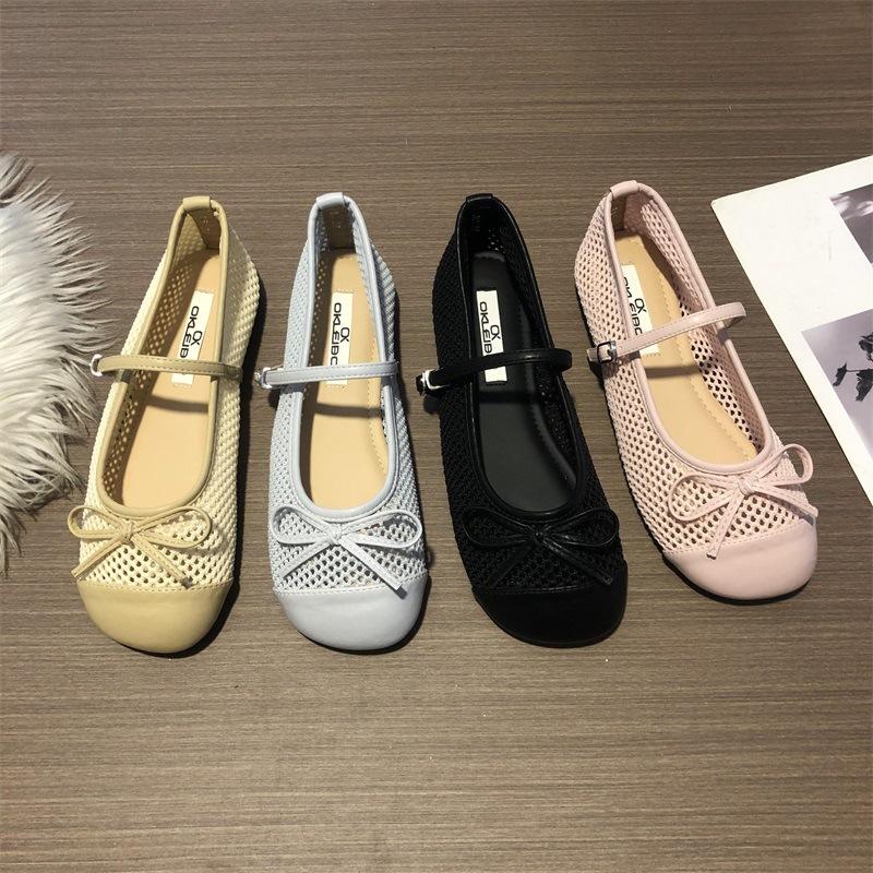Fashion Shoes Woman Flats Casual Female Sneakers Shallow Mouth Square Toe Bow-Knot Loafers With Fur Modis Dress Butterfly Summer Breatha