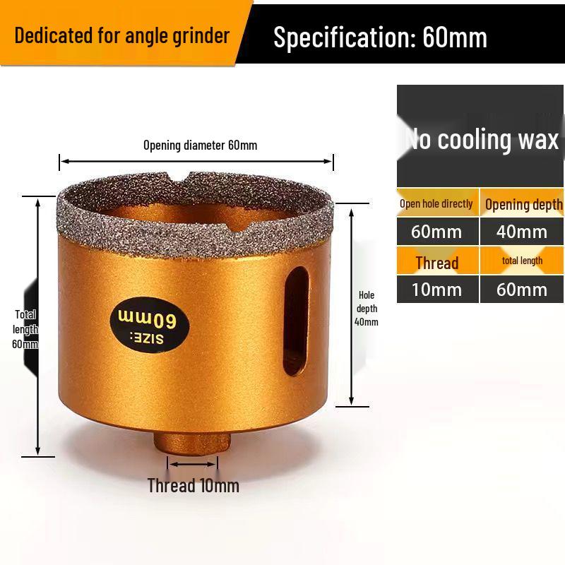 Dual-Purpose Angle Grinder Drill Bit for Porcelain, Granite, and Vitrified Tiles