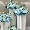 Artificial Flower Column Wedding Decorations with Car Delivery Ceremony and Roman Style Welcome Board