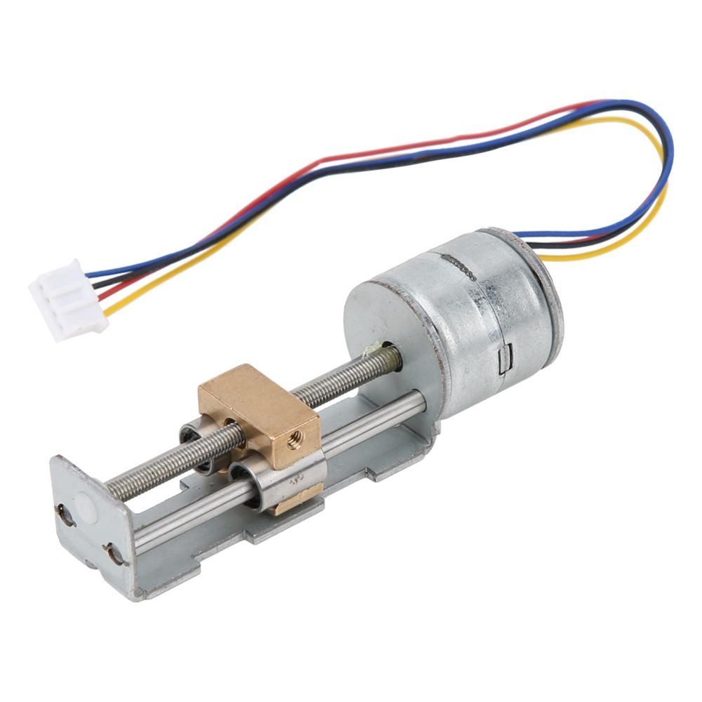 2-Phase 4-Wire Stepper Motor Linear Actuator Planetary Reducer Stepper Motor with Gearbox Mini Linear Slide Rail Stroke 34mm