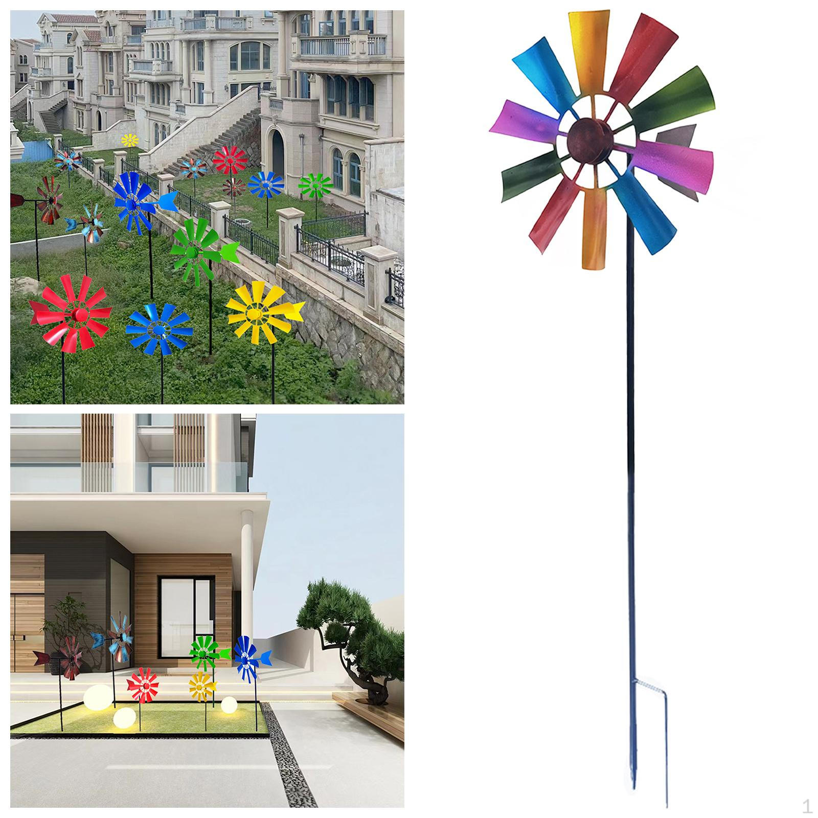 

28-пелюстковий вітрячок з садовим кілком Декоративна прикраса для газону З млином для декору зовнішньої тераси Colorful