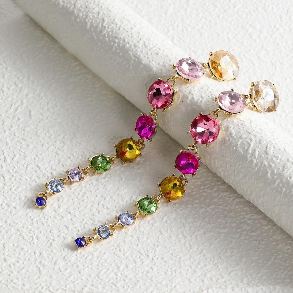 Trendy Creative Long Alloy Heart Shape Earrings For Women Fashion Statement синий