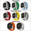 Luxus Metallgehäuse Mod Kit Für Apple Watch S11 10 46MM Edelstahlgehäuse +Silikonband für IWatch Serie 9 8 7 6 5 44mm 45mm