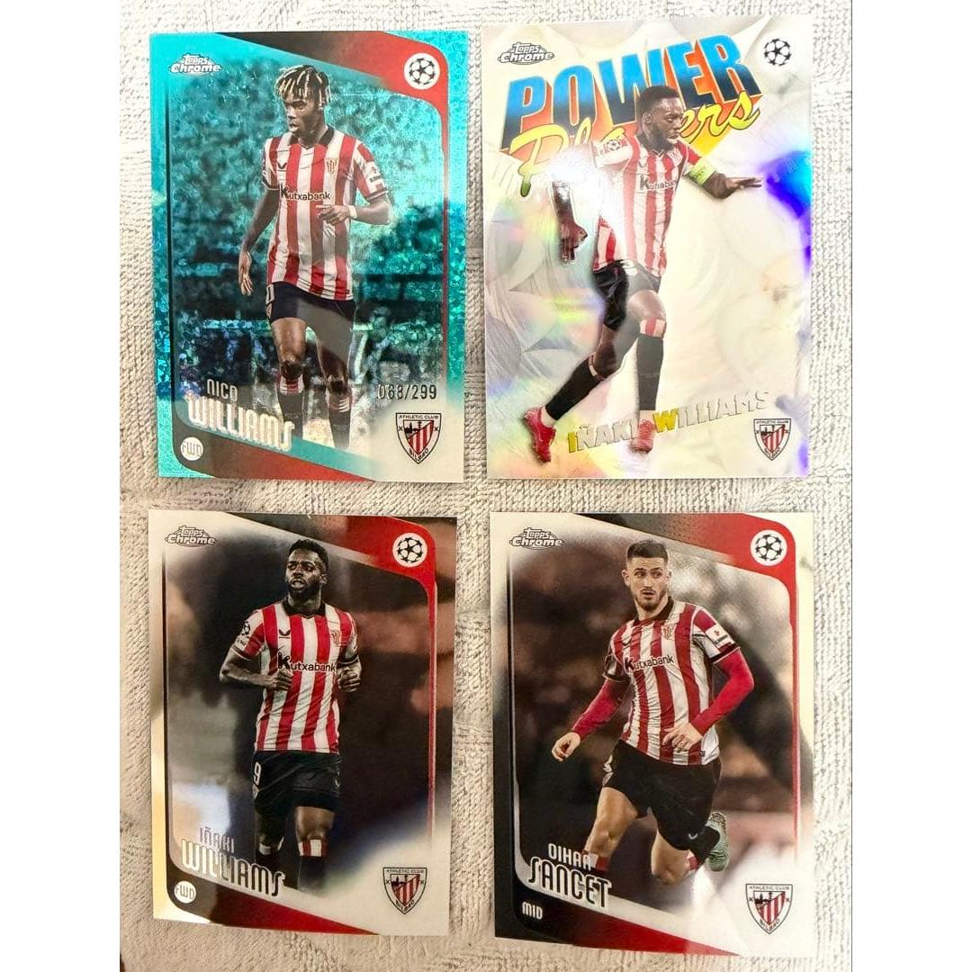 Used Topps Chrome UEFA Nico Williams Set of 4 including cereal