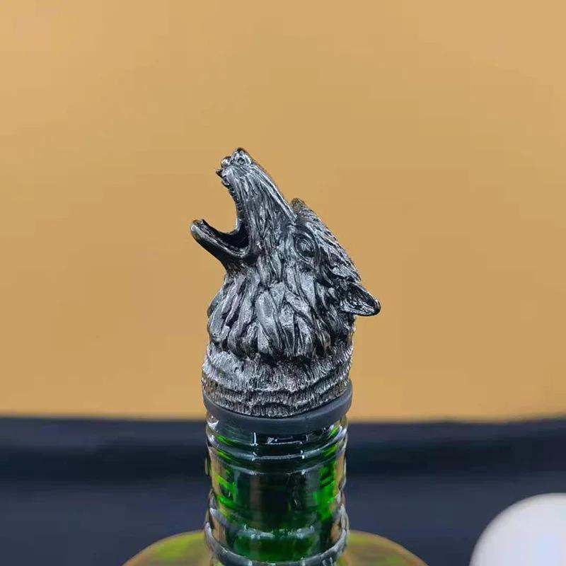 1 Stück Tierkopf-Weinausgießer Zinklegierung Hirsch Elch Löwe Leopard Wolf Adler Drache Wein-Ausgießstutzen Verschluss Club Bar Zubehör
