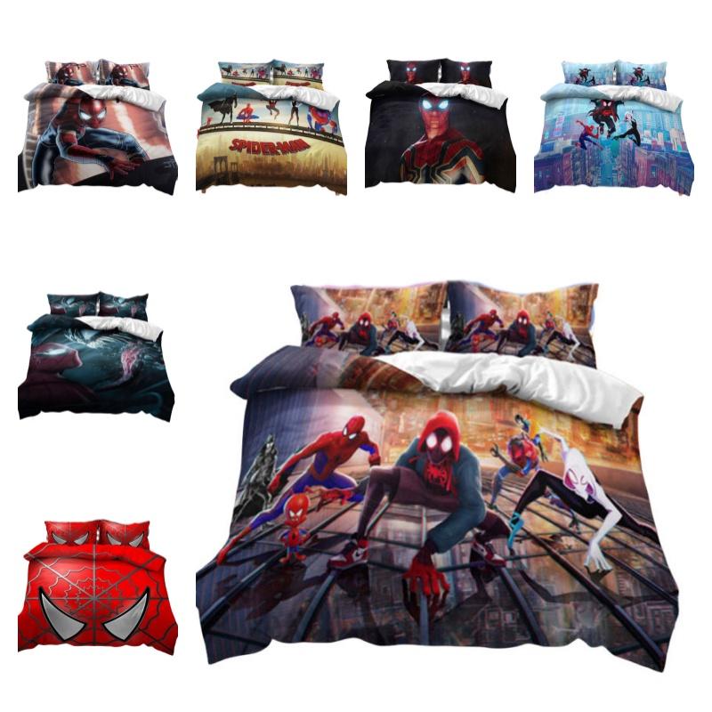 Spiderman Football Pattern Bedding Set 3-piece Bed Set For Students