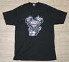 Superman V Twin Engine Logo Adult Large Chrome Flames DC Comics Unisex T-Shirt