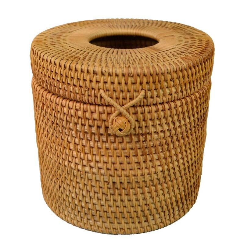 

Round Toilet Paper Dispenser Rattan Towel for Bathroom, Home, Hotel and Office | Towel Box