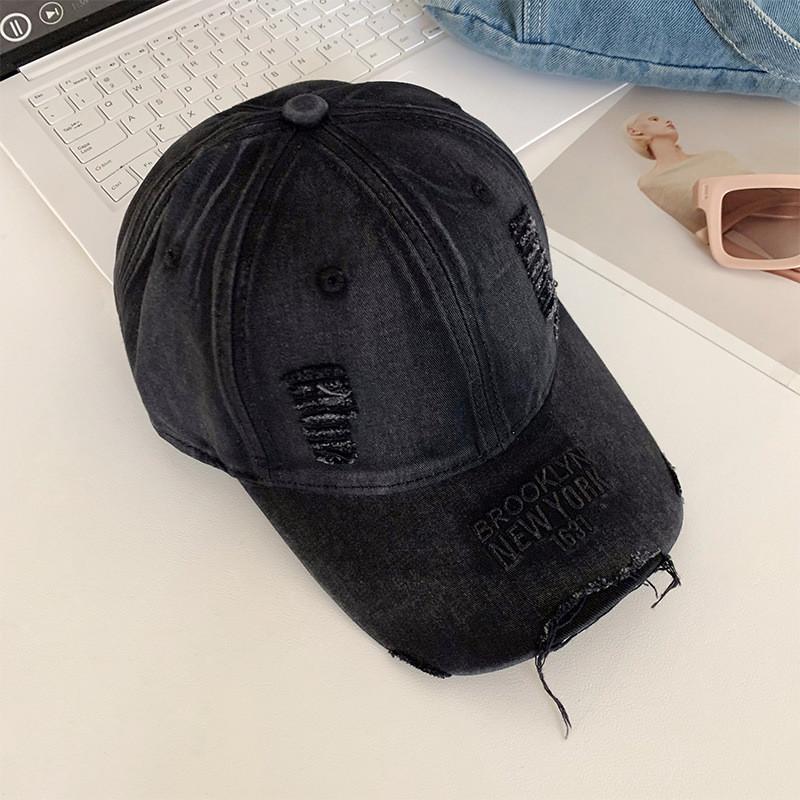 Baseball Washed Denim Cap With Wide Brim For Gift For Teens Sun Protections