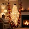 Fernbedienung LED Geisterlichter Schwingende Outdoor-Dekoration, Großer Halloween-Hänger mit Ahornblatt Leuchtendes Gaze-Anhänger Ranke Und für Baum, Veranda, Hof,