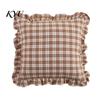 Cuscini Decorativi da Ufficio Interno, Federa per Cuscino Ruffle, Cotone a Quadri con Bordo Arricciato, Federe Ruffled Vintage 18x18 Pollici, Copertura 20x12