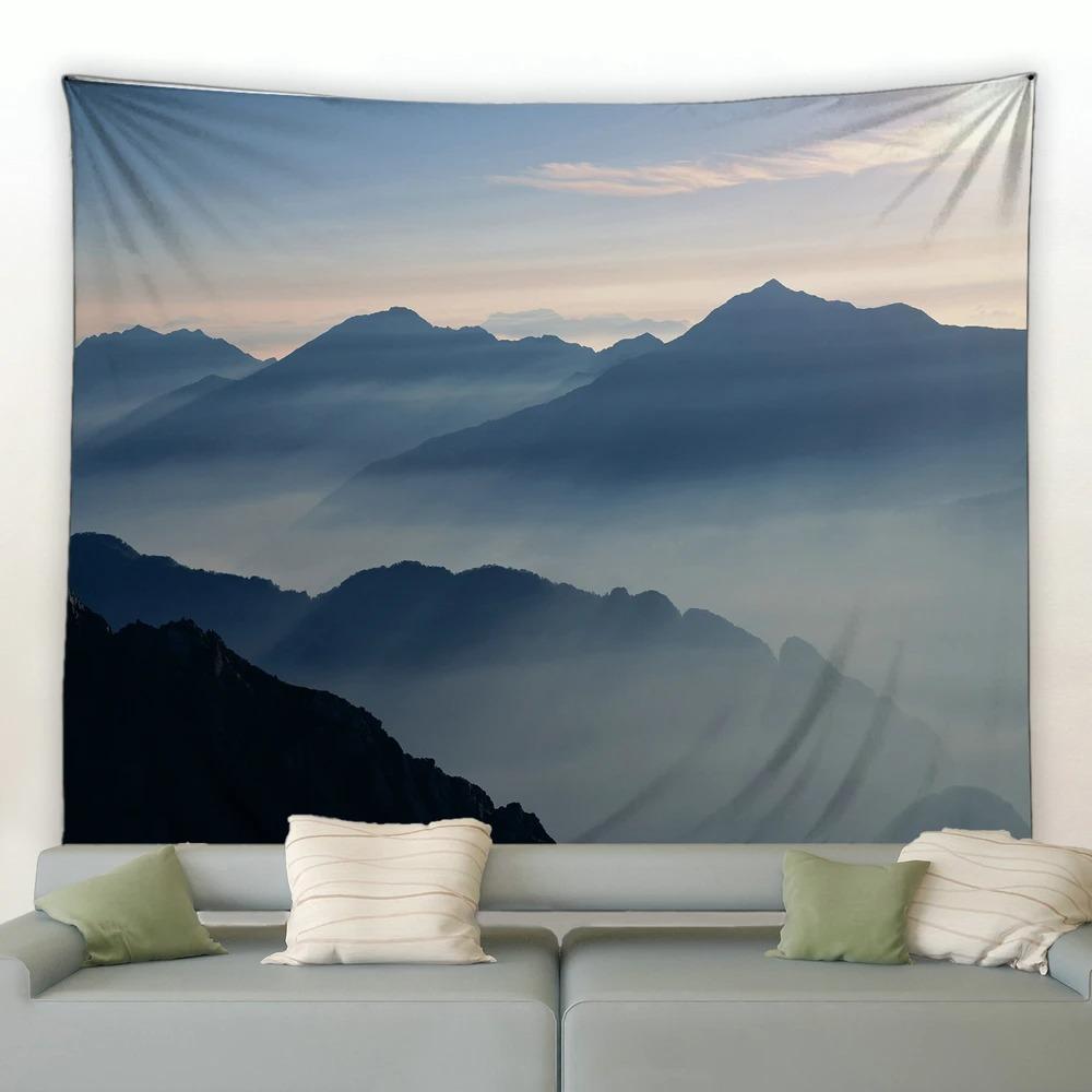 

Китайский стиль Живопись тушью Горный пейзаж Гобелен Спальня Гостиная Гобелен Украшение стены дома Гобелен 100x75cm