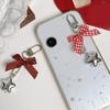 Star Keychain Christmas Flocking Bowknot Charm for Phone Keys Jewelry Accessories