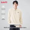 Baleno Men's Waffle Knit Pullover Sweatshirt with Lapel Collar