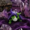 Creative Halloween Tabletop Accessory Witch Frog Ornaments, Resin Magic Wizard Figurine, Micro-landscape Miniature Cute Fantasy Mini Statue