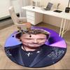 1pc Musician and actor Johnny Hallyday Round carpet Painted Printed circular carpet, home door mat, outdoor travel protection carpet