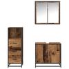 Bathroom Furniture Set with Drawers 3 Pcs Reclaimed Wood Effect Particleboard