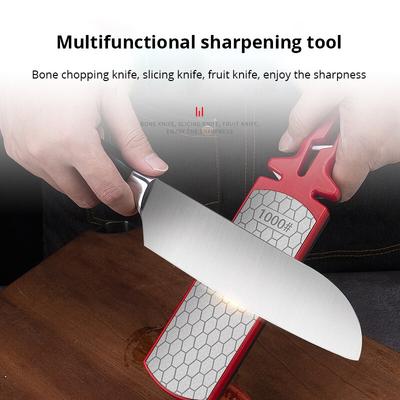 1pc Double Sided Knife Sharpener Kitchen Utensils Grip Non-slip Handle Diamond Knife Sharpening Accessories Gadget