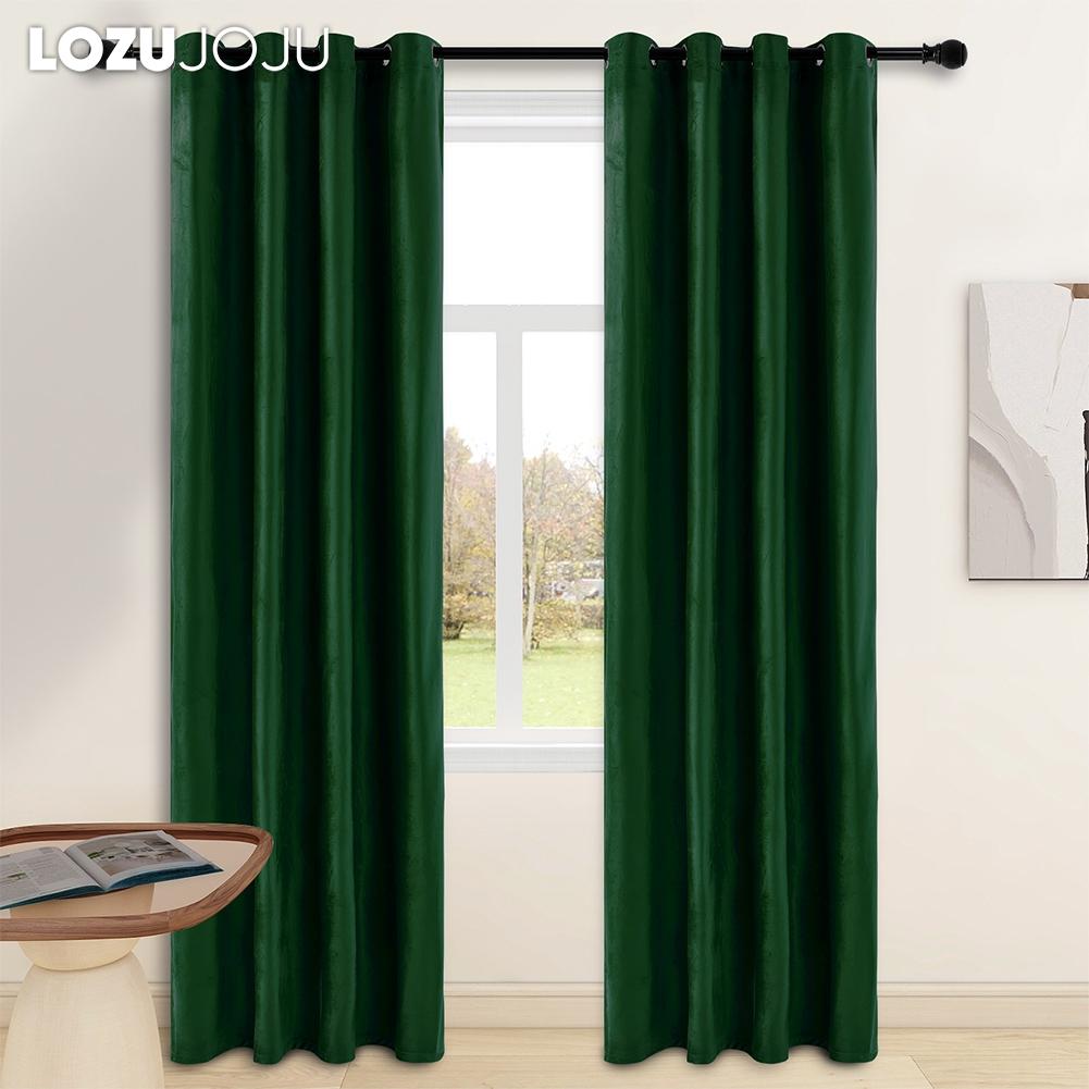 1PC LOZUJOJU Modern 70-80% Light Blocking Solid Color Velvet Soft Blackout Curtains for Living Room Bedroom Home Decor