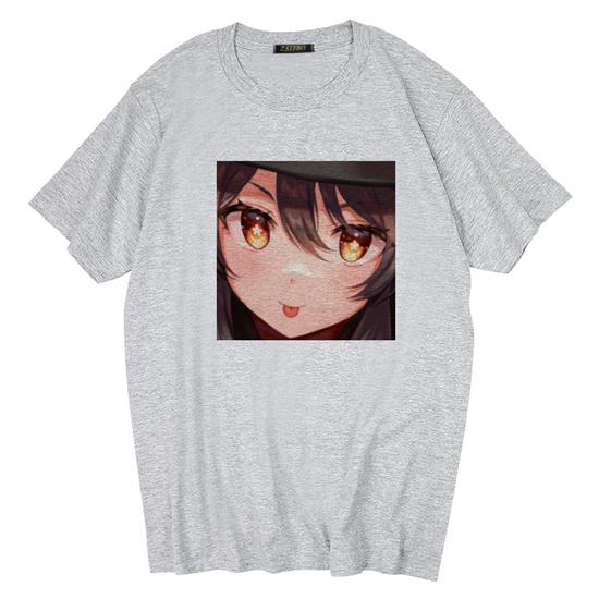 Dark Gothic Short Sleeve T-shirt Cute Cartoon Girl Streetwear Simple Casual Top Retro Loose E-Girl Summer Short Sleeve T-shirt