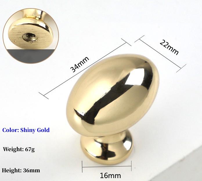 Poignées de Meuble Ovales en Alliage de Zinc à Trou Unique Disponibles en Plusieurs Couleurs Adaptées aux Poignées d'Armoire de Cuisine et aux Boutons de Tiroir