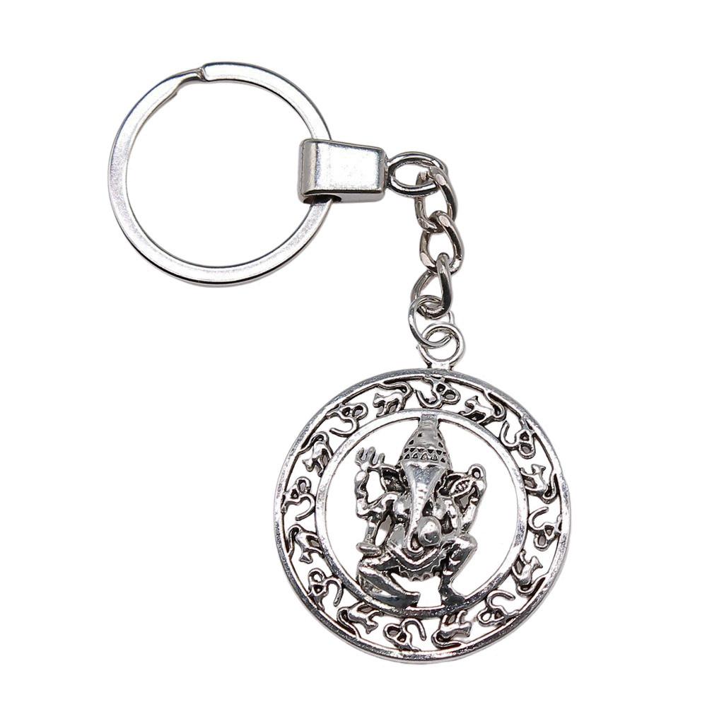 Pendentifs Porte-clés Éléphant Amoureux des Animaux Bijoux en Métal Artisanat Anneau 30mm