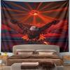 Fiery Eagle with Glowing Red Moon Pattern Wall Hanging Tapestry Decorative Tapestry Home Decor for Bedroom and Living Room