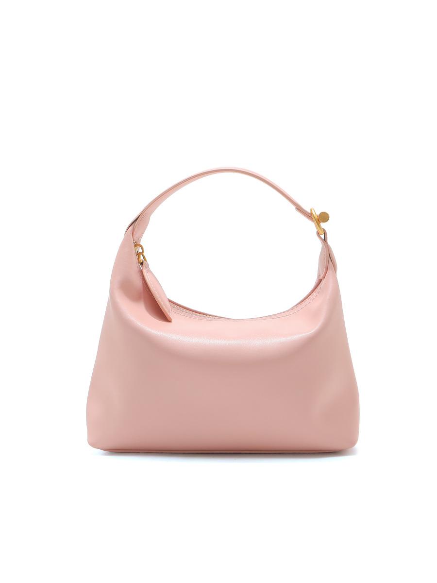 

Small And Trendy 2026 Early New Cowhide Armpit Bag, Crossbody Bag, Bill Of Lading Shoulder Bag, Women s Casual Simple Small Bag 20x8x14cm рожевий