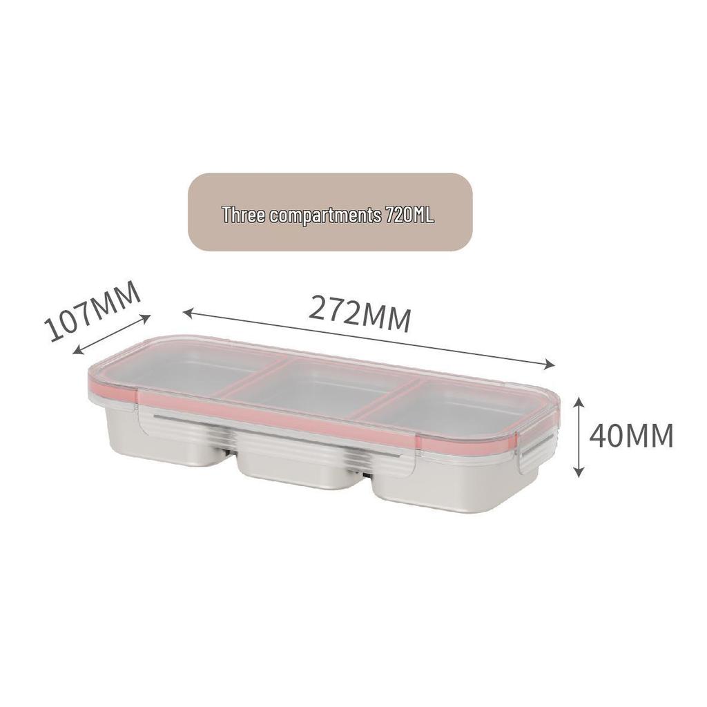 304 Stainless Steel Bento Box with Compartmented Sealing, Fat-Reducing Design, and Flavor-Protecting Features for Refrigerator/Freezer Use.
